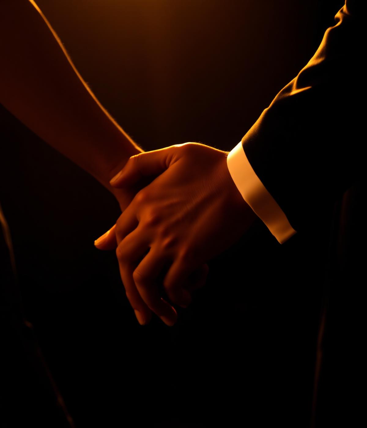 Bachata couple holding hands